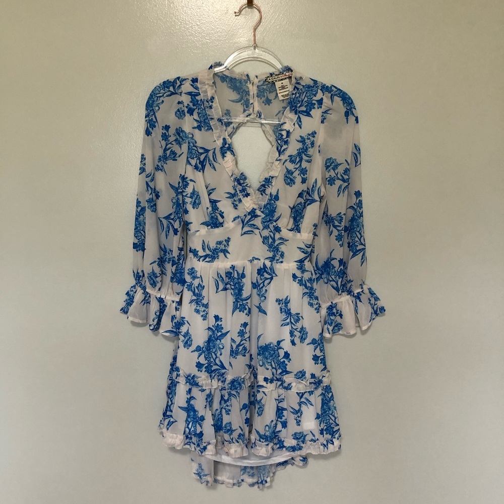Flying Tomato Blue Floral Mini Dress